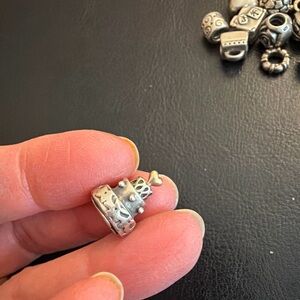 Pandora Authentic Sterling Silver Celebration Cake with 14k Gold Heart Charm